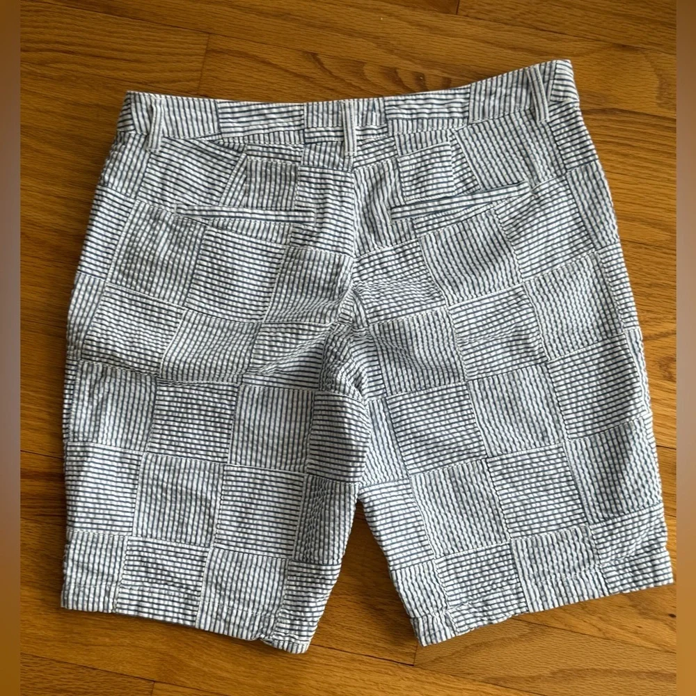 L.L Bean Seersucker patchwork Bermuda shorts. Favorite Fit